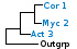 <p><strong>Fig. 10:10.</strong> Phylogenetic tree based on 16S rRNA gene sequences, which illustrates the relations between members of the phylum <i>Actinobacteria</i>. All taxa in the tree belong to this phylum except <i>Bacillus cereus</i> and <i>Clostridium perfringens</i>, which constitute the outgroup and belong to the phylum <i>Firmicutes</i>. <i>Crossiella equi</i> has been placed within the order <i>Pseudonocardiales</i> although it is more closely related to the genera Rhodococcus and Nocardia. The three orders of phylum <i>Actinobacteria</i>, which are represented in VetBact are indicated by vertical bars. Names of taxa in blue are included in VetBact and taxa in bold are included in this bacterial page.<strong><em> Rhodococcus equi </em>is now called <em>Rhodococcus hoagii</em>.</strong></p>

<p>The tree was generated on line by using the computer program "Tree Builder" at <a href="http://rdp.cme.msu.edu/" target="_blank">the website of RDP</a>. (T) means type strain. Date: 2017-02-01.</p>
